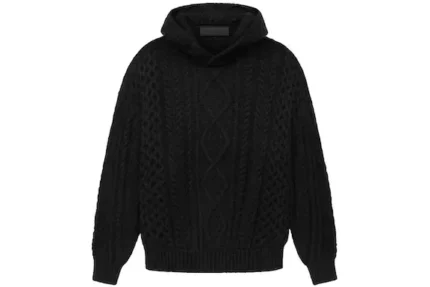 God Essentials Fear Of Cable Knit Hoodie – Black