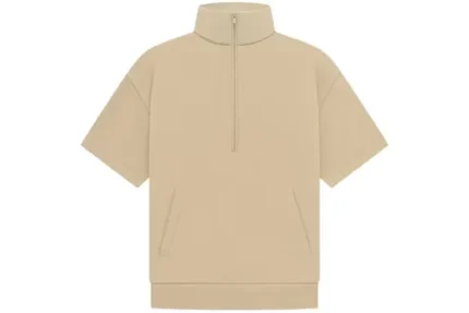 Half zip 3/4 Sleeve Fear Of God Essentials Shirt – Sand